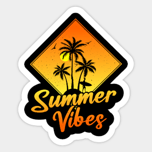 Retro Sunshine Summer Palm Trees Beach Tropical Summer Vibes Sticker